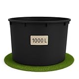 Ondis24 Regentonne 1000 Liter, Regenfass XXXL, Regenwassertank aus schwarzem Kunststoff, Wasserfass,...