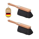 Novaliv 2X Mischung ROSSHAAR Handfeger Set Besen weiche Borsten - Mix Rosshaar Handfeger Auto...