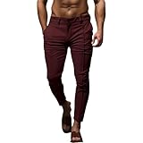 Generisch Chino Hose Slim Fit Businesshosen Eng Hosen Lockerer Passform Formelle Freizeithose...