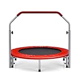 LIFEZEAL Faltbares Trampolin, Mini Rebounder mit verstellbarem Handlauf, Fitness Indoor...