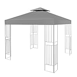 Ersatzdach Pavillon 3x3m Wasserdicht stabil Winterfest 160g/m² Grau,Doppeldach Gartenpavillon...