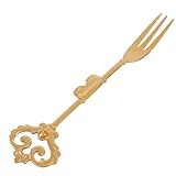 Veemoon Vintage Edelstahl Dessertgabel Retro Gold Kleiner Kuchengabel Obstgabel für Zuhause und...