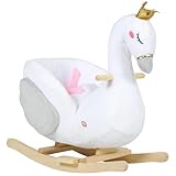 AIYAPLAY Schaukeltier, Schwan-Schaukel mit Schlaflied, weicher Füllung, Holzrahmen,...