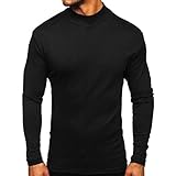 JMKEY Pullover für Herren, langärmelig, einfarbig, Rollkragen-T-Shirt, warmes Unterteil, Pullover,...