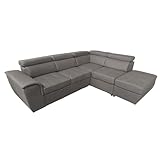 HTI living Ecksofa Sandy mit Ottomane rechts Polsterecke mit Bettfunktion und Stauraum Couch Grau