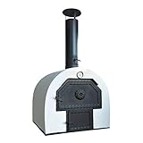 acerto 40239 Steinbackofen für den Garten, 62x62cm * Doppelkammer * Schamottstein * Gedämmter...
