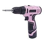 Rosa 12V Akku Bohrschrauber DIY Pinkes Werkzeug set Kabelloses Kombi-Bohrmaschine...