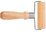 VANZACK Kleiner Teigroller mit Holzgriff Mittelgroßes Nudelholz aus Edelstahl und Holz...