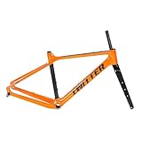 MirOdo 700C Gravel Rennrad Rahmenset 46/49/52/55cm Carbonfaser-Rahmenset Steckachse F12*100mm...