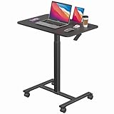 Dripex mobiler Stehpult, Computertisch pneumatisch höhenverstellbarer, laptoptisch mit 4 Rollen,...