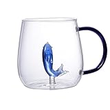 3D Kaffeetasse Cartoon Tier Kaffeegläser Transparent Teegläser Mit Henkel Für Heiß- Und...