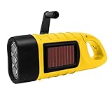 TISHOW Taschenlampe Kurbel Solar LED Taschenlampe,Dynamo Taschenlampe Taschenlampe Kurbel Notfall...