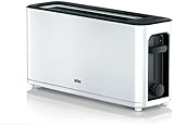 Braun Household HT3100WH Toaster, 1 Schlitz mit 7 Bräunungsstufen, 1000 W, Weiß
