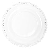 IWOWHERO Perlenrand Glasteller 10 Zoll Kreativer Salatteller und Obstteller Lebensmittelechter...
