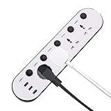 Reisestreifen | 4 und 3 USB-Anschlüsse | Kompakter Streifen mit überwältigendem Schutz für...