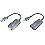 Wlauqueta 2 x Video USB 3.0 HD Audio 4K 60FPS Spiel Echtzeit-Streaming Video Recorder Capture Device