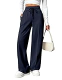 PINSPARK Damen Jogginghose High Waist Sporthose Weites Bein Sweatpants mit elastischem Bund Yogahose...