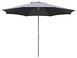 Pure Home & Garden XXL Kurbelschirm Sunny rund 400 cm anthrazit, mit UV-Schutz 40 Plus und...