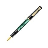 Pelikan Füllhalter Classic 200, Grün-Marmoriert, Feder M (mittel), hochwertiger Kolbenfüller im...