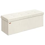 SONGMICS Sitzbank mit Stauraum, klappbare Fußbank, 38 x 110 x 38 cm, Bettbank, Aufbewahrungsbox,...
