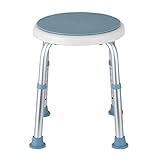 Monucep Duschhocker, 360° drehbarer Duschstuhl belastbar bis 150kg, Höhenverstellbarer Duschstuhl,...