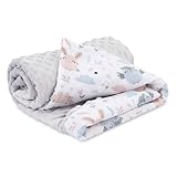 Babydecke Kuscheldecke Baby Decke Ganzjahresdecke mit Plüschstoff 75x100 cm - Kinderdecke...