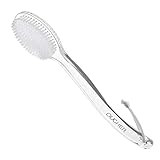 QUCHER Komfortable Duschbürste mit langem Griff, Badebürste, weiche Nylonbürste, sanftes Peeling,...