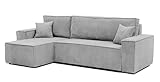 GREKPOL Ecksofa Paris Cord Stoff Poso Couch Sofa mit Schlaffunktion und Bettkasten Schlafsofa...