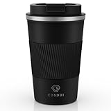 CS COSDDI Thermobecher- Isolierbecher, Edelstahl Travel Mug, 13oz/380ml Vakuum auslaufsicher...