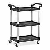 Royal Catering RC-PSTB3800 Servierwagen Teewagen Küchenwagen Gastro 3 Borde 4 Räder bis 90 kg 63 x...