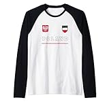 Polen T-Shirt Sport/Fußball Trikot Tee Flagge Fußball Warschau Raglan