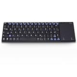 Rii Kabellose Tastatur mit Touchpad, Tastatur Kabellos mit QWERTZ, 2.4GHz Wireless Keyboard,...