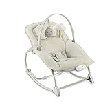 MoMi Babywippe LAPIS für Babys bis 12 kg, Batteriebetrieb, 3-Punkt-Sicherheitsgurt, Bügel und 2...