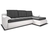 Ecksofa Santi II mit schmutzabweisender Stoff - Couchgarnitur mit Schlaffunktion und Bettkasten,...