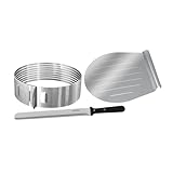 Zenker 7705 Patisserie Tortenboden-Schneidhilfe-Set – Inkl. Konditormesser & Kuchen-Retter,...