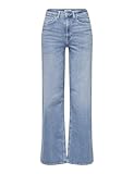 ONLY Damen Onlmadison Blush Hw Wide DNM Cro371 Noos, Light Blue Denim, L / 32L