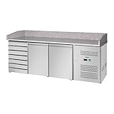 Royal Catering Pizzakühltisch Pizzatisch mit Kühlung Kühltisch RCKT-202/80 (580 L, Edelstahl...