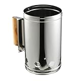 YARNOW Grillkamin Holzkohleanzünder aus Metall mit Holzgriff Großer BBQ Anzündkamin für...