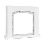 Klarstein Studio Frame II Kamingehäuse - Dekokamin, modernes Design, MDF, Marmordekoration, passend...