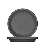 BigDean 3X Blumentopf Untersetzer Ø 44 cm Farbe Anthrazit Kunststoff Blumenuntersetzer...