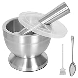 KYSUN Mörser mit Stößel Set, Edelstahl Lebensmittelecht Pestle and Mortar, Molcajete...