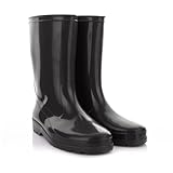 LEMIGO Damen Gummistiefel Wasserdicht Halbohe Regenstiefel Gartenschuhe Grün Schwarz IGA 36-42 EU...