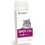 Amigard Spot-On 3er Pack für Katzen, gegen Zecken und Flöhe, 3X 1 Monat Schutz, pflanzliche...