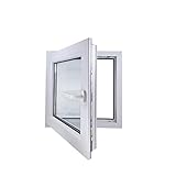 ECOPROF Kellerfenster | Langlebiges Kunststoff-Fenster | Maße 65x65 cm (650x650 mm) | Dreh-Kipp...