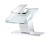 Wasserfall Badezimmer Wasserhahn Glas Auslauf Modern Design Einhandgriff Einloch Waschbecken...