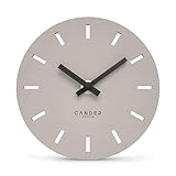 Cander Berlin MNU 2515 P Tischuhr lautlos ohne Ticken 15 cm analog batteriebetrieben warmgrau modern...