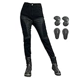 GEBIN Motorradhose Damen, Damenjeans Atmungsaktiv Motorrad Hose Motorradrüstung Schutzauskleidung...