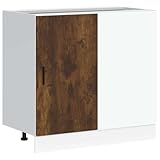 Vopese Holzwerkstoff Küchenunterschrank Lyon Räuchereiche 86x46x81,5 cm - Stauraum für Küche...