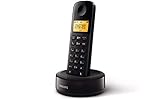 Philips D1601B - Schnurloses Telefon, DECT Telefon, Festnetzanschluss, 4,1 cm Display,...