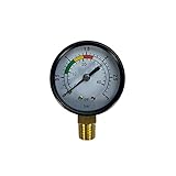 well2wellness® Pool Manometer Wasser Druckmesser mit seitlichem Anschluss (unten) 1/4 Zoll 0-3 bar...